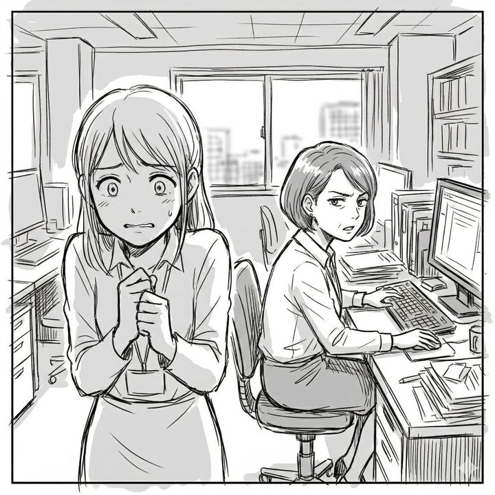 「ごめん、今めちゃくちゃテンパってて！この資料まとめといてくれる？」と仕事を振ってくる先輩。しかし、激務のはずのPCモニターに表示されていたのは