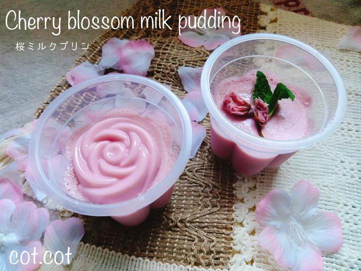 桜が咲きました！桜ミルクプリン