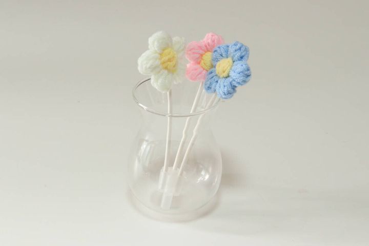 セリア MA-2133 ブーケ装飾用ピック ニットデイジー 使用例