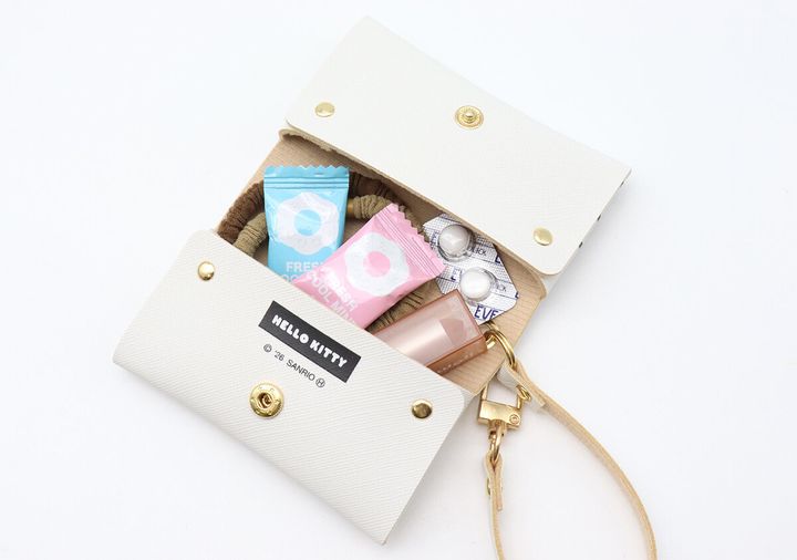 宝島社雑誌付録のmini5月号のみずいろ ハローキティの サフィアーノレザー調マルチケース9