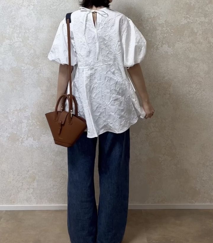 GU バルーンスリーブチュニック by rokh 丈感 後ろ姿