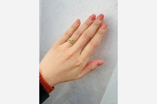 リングは、シングルでも重ね着けしても◎。なりたい印象や気分で組み合わせたい