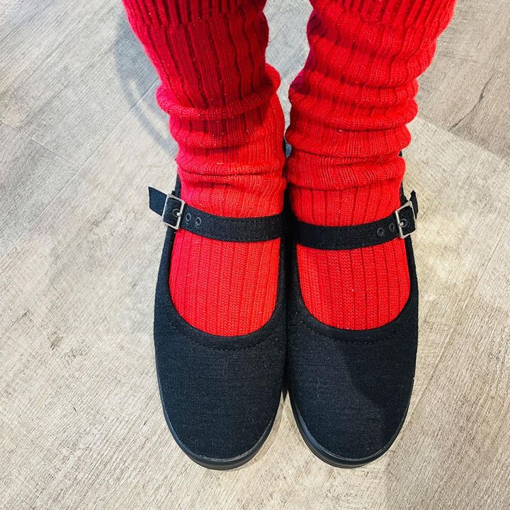 フラットシューズ（スイート） 16,800円 お次にはかせていただいたのSWEET（スイート）というメリージェーンのタイプ。メリノウールの生地でレトロなムードを加速。