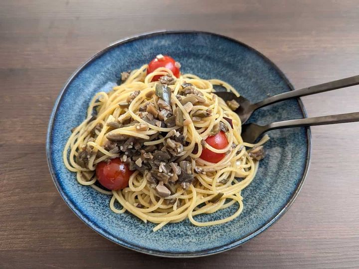 カルディコーヒーファーム ブルスケッタ ザク切りオリーブ ブラック 使用例