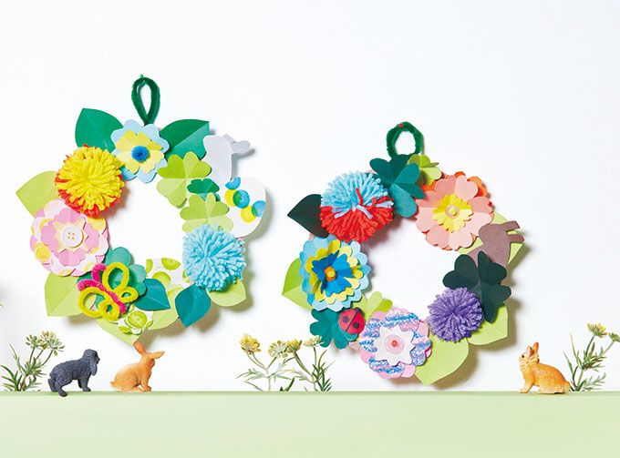 【春の工作】プレゼントにも◎ 指先を使うあそびがたっぷり楽しめる「春を楽しむリース」の作り方の画像1