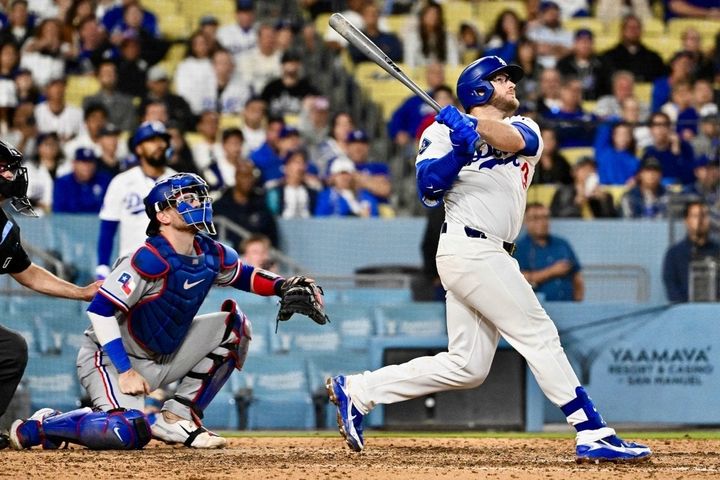 1試合3本塁打で試合を決めたドジャースのマックス・マンシー（C）Getty Images