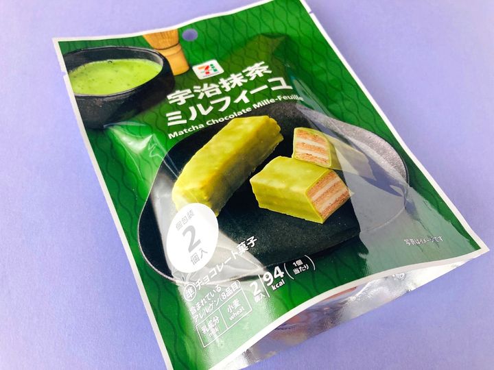 塩味と甘さのメリハリが魅力？お茶菓子にピッタリ！【セブン】「宇治抹茶ミルフィーユ」