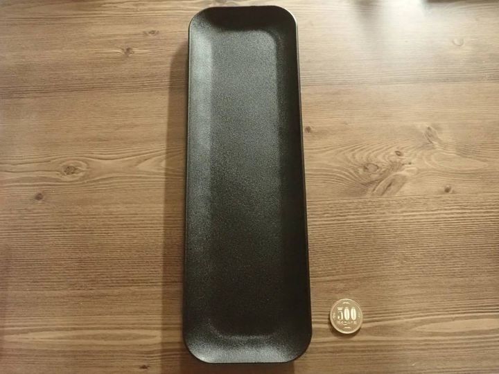 DAISO(ダイソー)：深月レンジ食器(長皿、31cm×10cm、黒)