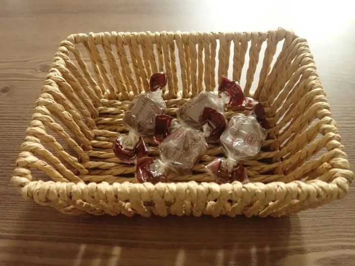 DAISO(ダイソー)：手編みFSCペーパー小物収納(スクウェア)