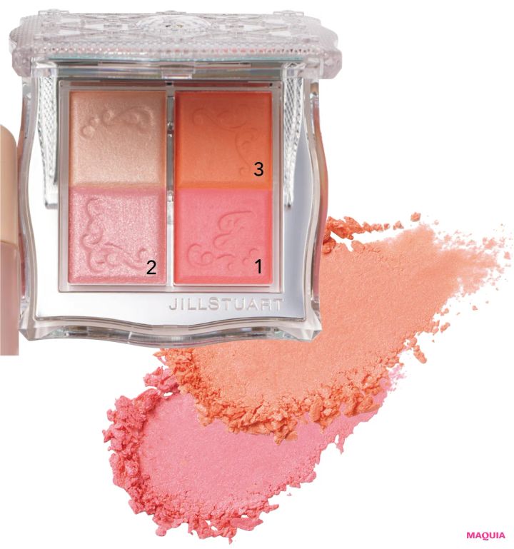 俳優 宮﨑 優さん × ヘア＆メイク 福岡玲衣さんの多幸感メイク ジルスチュアート クチュール ミックスブラッシュ コンパクト 02