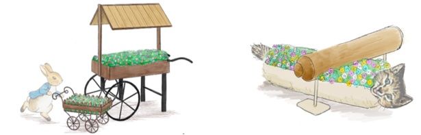 2025年に登場した「ピーターラビット(TM)」と「こねこのトム」のフォトスポット ※画像はイメージ