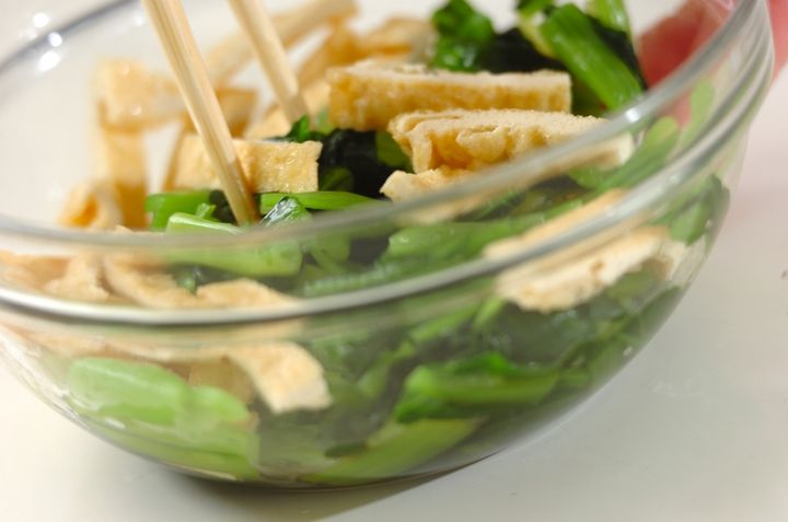 小松菜と油揚げのだし浸しの作り方2