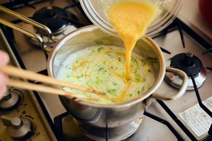 卵を流し入れて完成！