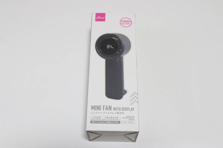ミニファン（クリップスタンド付、ディスプレイ表示） パッケージ