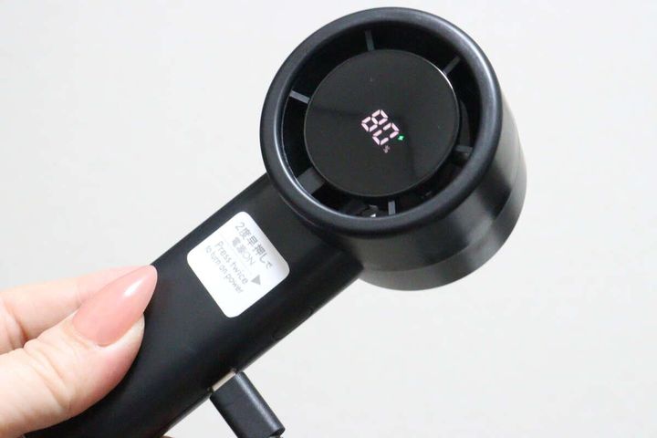 ミニファン（クリップスタンド付、ディスプレイ表示） 充電