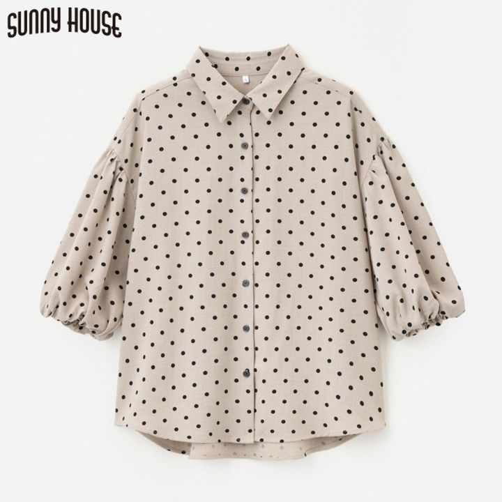 2026春しまむらSUNNY HOUSEドット柄ブラウス