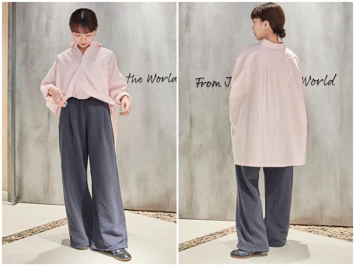 画像: シャツ（ピンク）￥22,000・スウェットパンツ￥36,300 key-timez.com