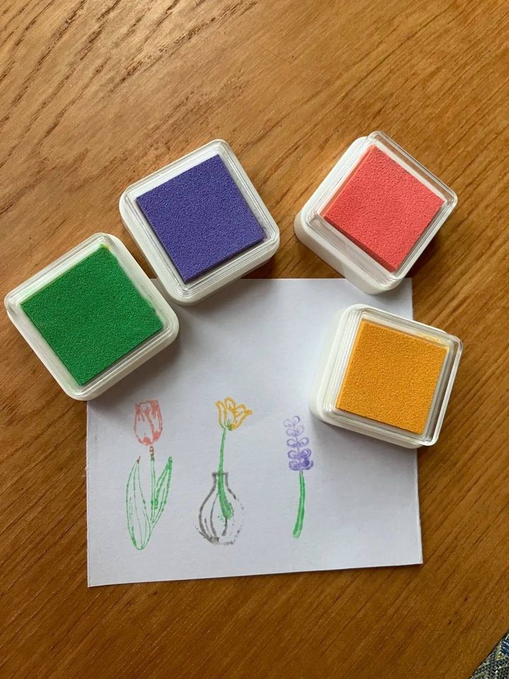 DAISO(ダイソー)：スタンプパッド(パステル、4色セット)