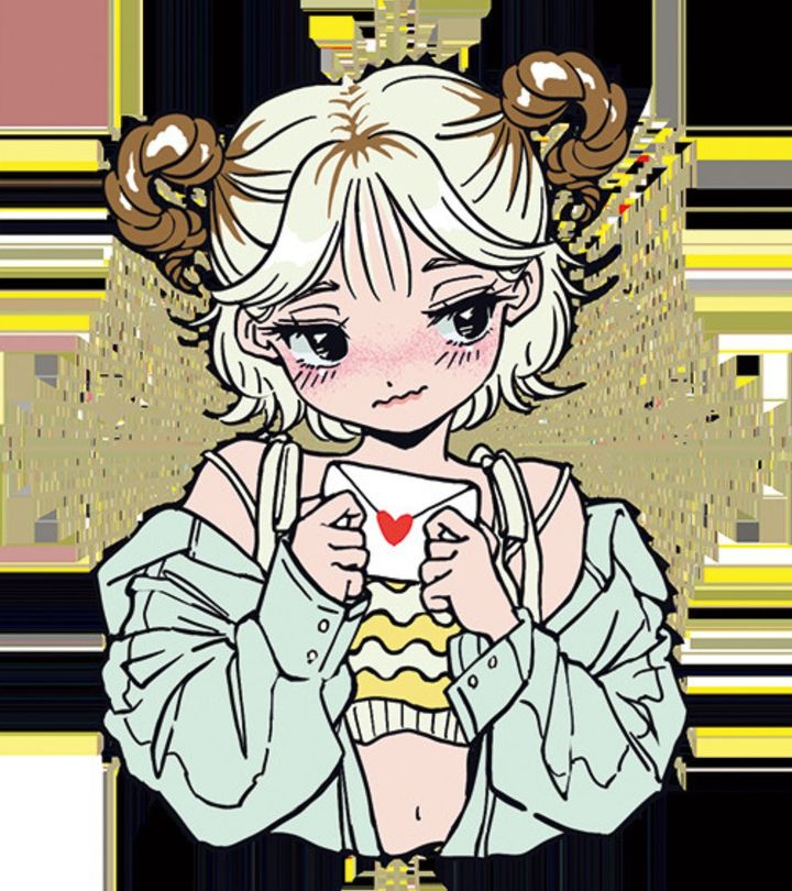 山羊座の今月の運勢を表現した、ハートを大切に抱くピュアで前向きなイラスト