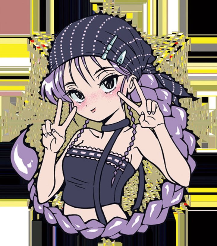 蠍座の今月の運勢を表現した、ミステリアスでクールなガールズイラスト