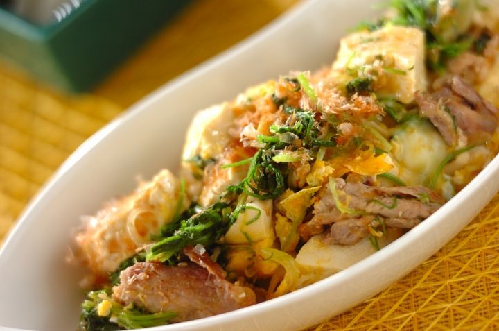 豆腐とオカヒジキのチャンプルー