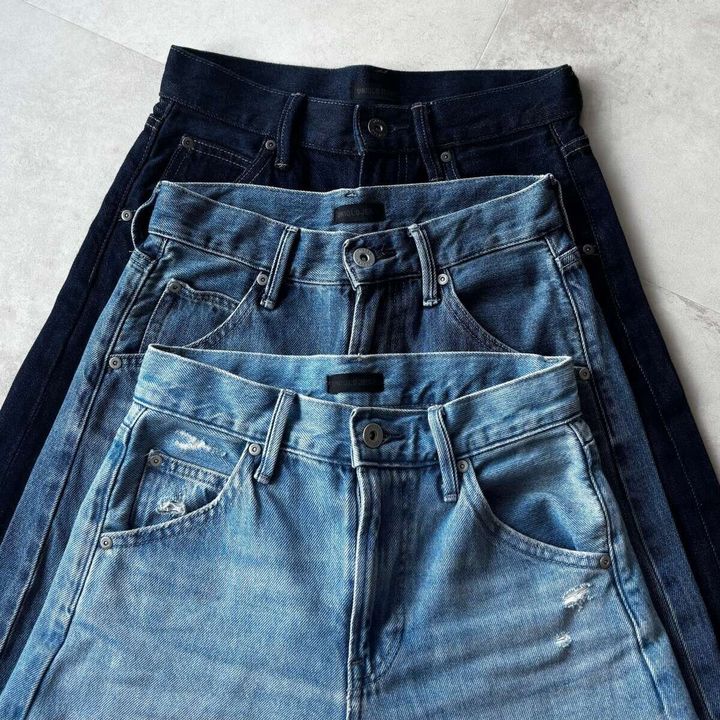 ユニクロ バギーカーブジーンズ丈短め 3本ウエストアップ カラー比較