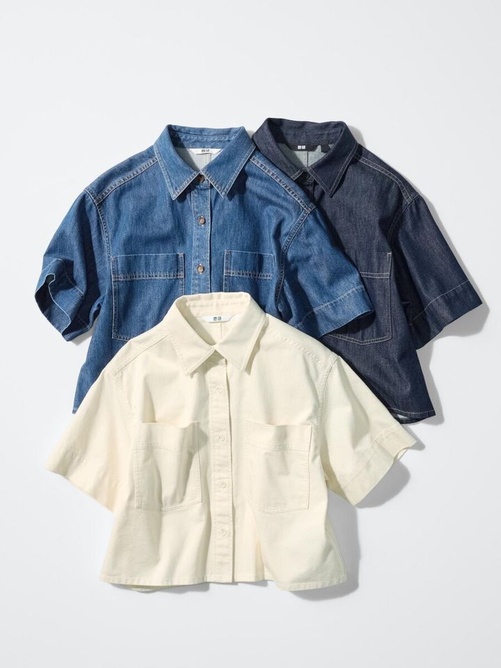 2026春ユニクロ大人女性おすすめデニムボクシーシャツ