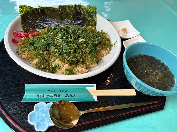 明日葉と島のりの炒めライス