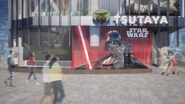 渋谷スクランブル交差点のSHIBUYA TSUTAYAにスター・ウォーズの銀河が広がる [c] & TM Lucasfilm Ltd.