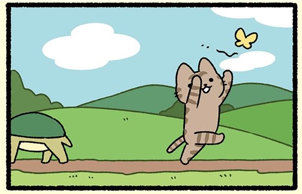 猫が夢中なのは… （C）ぱんだにあ／KADOKAWA