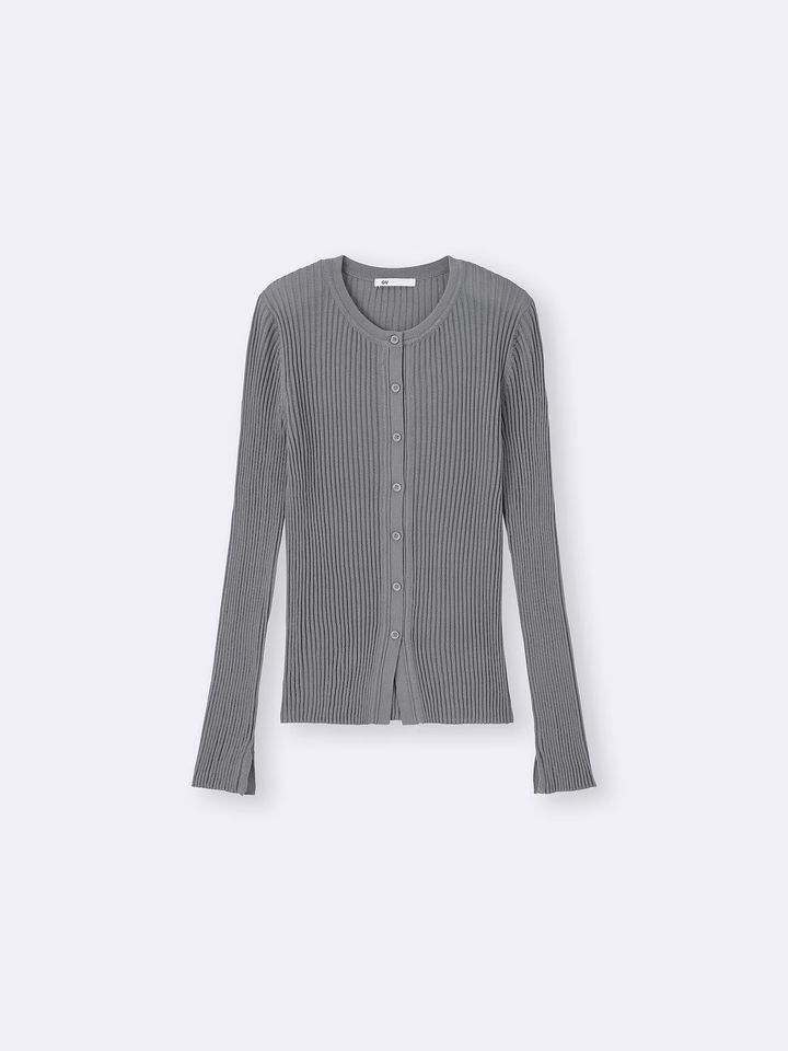 【GU】透け感が今っぽいリブカーデでほっそり