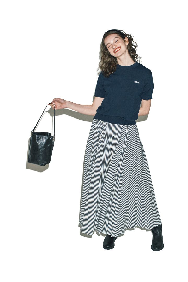 ストライプのスカートを履くだけで、季節先取り気分！【本日のFUDGE GIRL-4月14日】