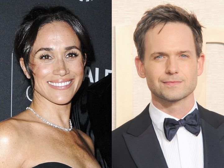 （左から）メーガン妃、パトリック・J・アダムス （C）AFLO width=