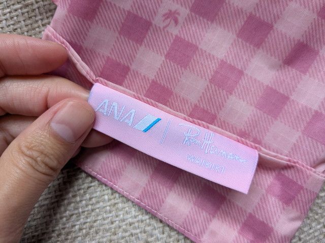 ピンクエコバッグ ANA Ron Herman Waikikiダブルネームタグアップ