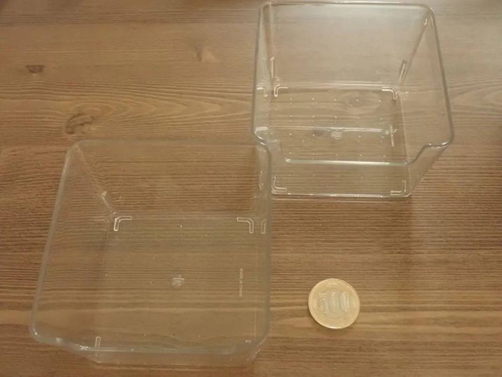 DAISO(ダイソー)：クリア収納ボックス(2個)