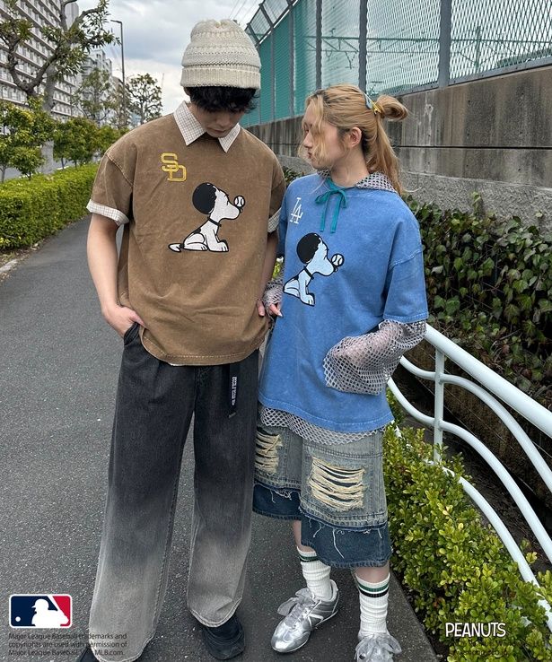 DOUBLE NAMEからMLB×PEANUTS新作ビッグTEEやニットが登場！