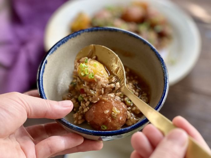 小じゃがのオイスターそぼろあん