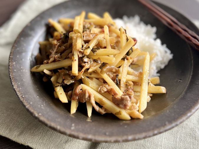 高菜とジャガイモ