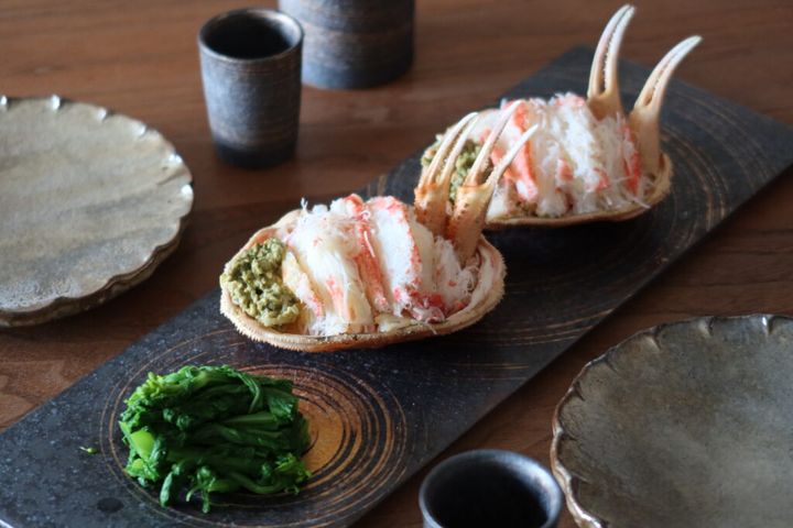 ズワイ蟹の甲羅盛り