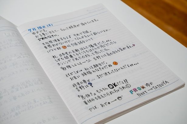 交換日記の中身を見ると、手紙の中に出てきた登場人物の名前も