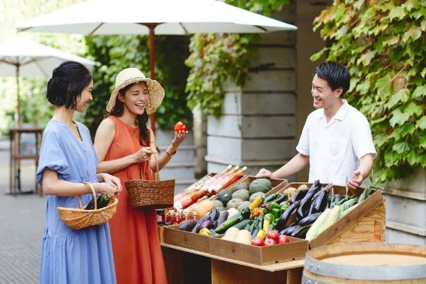 【写真】生産者から直接野菜を購入できる八ヶ岳マルシェ。おいしい食べ方や保存方法などのアドバイスを受けながら、規格外野菜の本当の価値を知る特別な時間