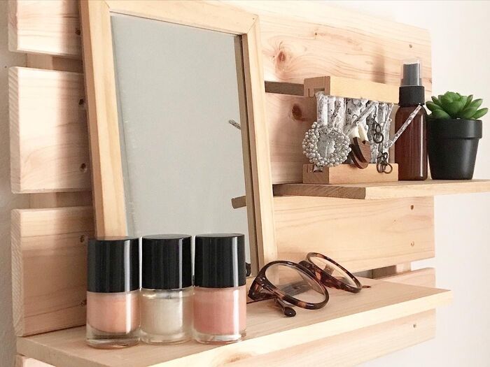 【100均】すのこでナチュラルおしゃれな「ミニドレッサー」ができちゃった！驚くほど簡単にできますよ♪