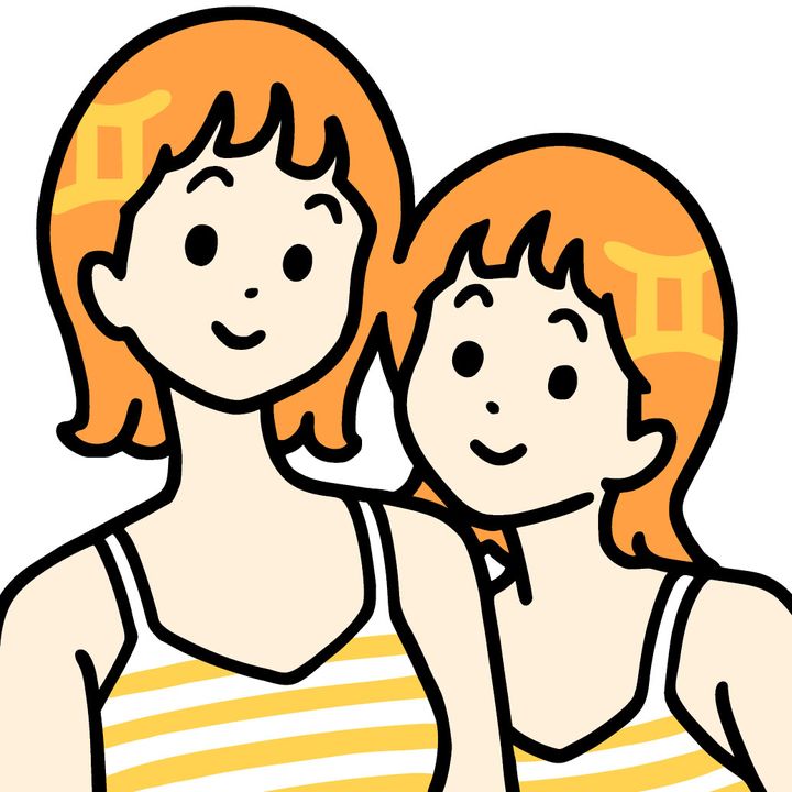 双子座モチーフの女の子イラスト