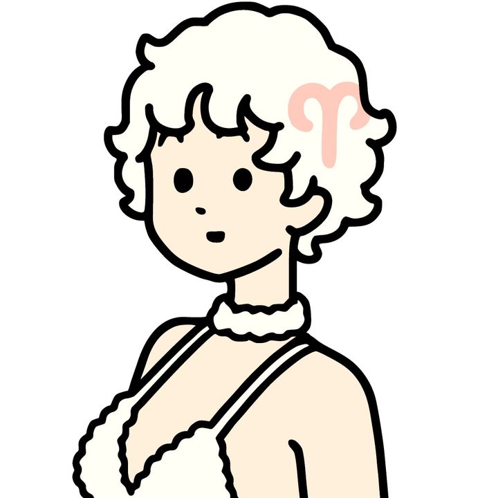 牡羊座モチーフの女の子イラスト