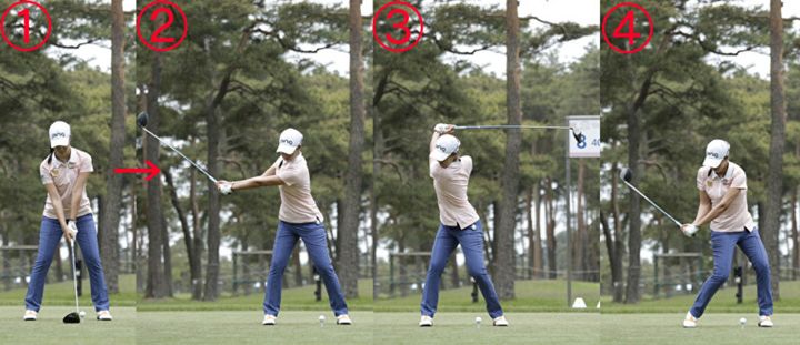 女子プロ2人のスイングを連続写真で解説！クラブを低く入れるお手本だった