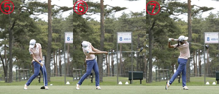 女子プロ2人のスイングを連続写真で解説！クラブを低く入れるお手本だった