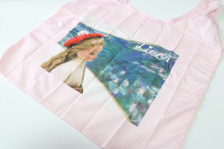 THREEPPY スリーピー チャーム付エコバッグ、キャリーケース風、PK（リカちゃん） エコバッグ デザイン