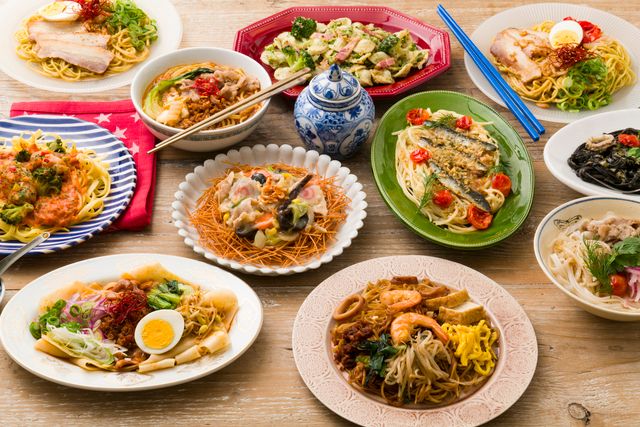 成城石井 春の世界麺紀行の各種麺料理を並べた全体イメージ