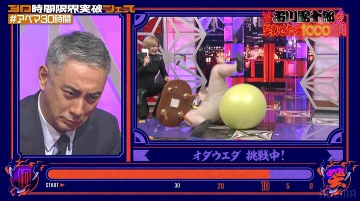 【写真・画像】人気女性芸人、セクシー衣装×バランスボールで大暴れ！ 市川團十郎が危機一髪「耐えてる」「これは惜しかったw」 2枚目