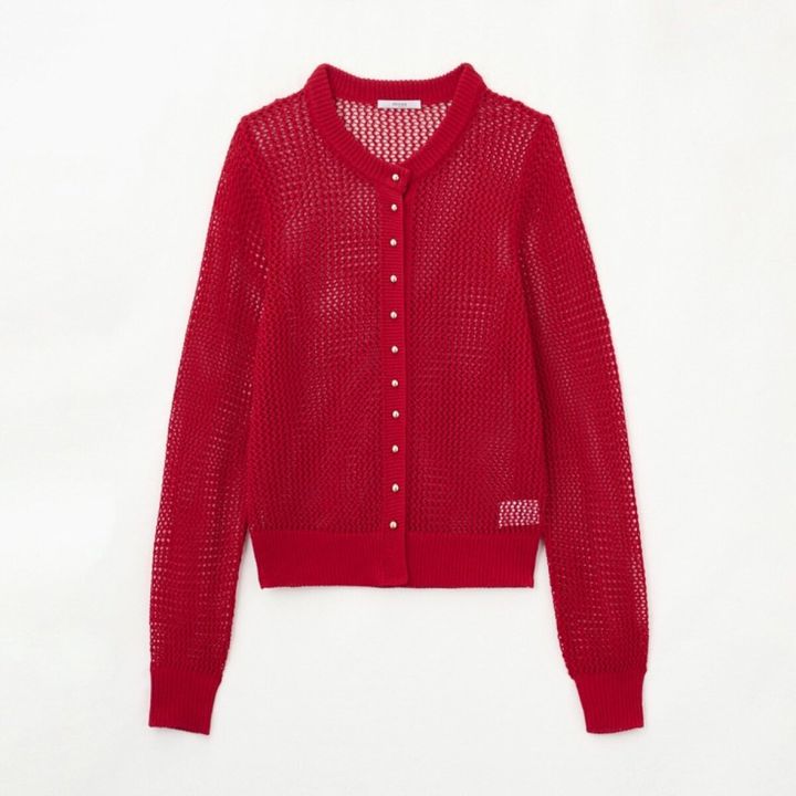 しまむらのメッシュニットカーディガン（田中里奈）